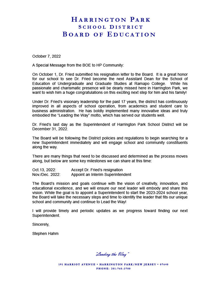 A Special Message from the BOE to HP Community